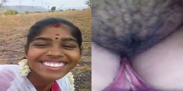 Village south Indian wife choot show outdoors MMS