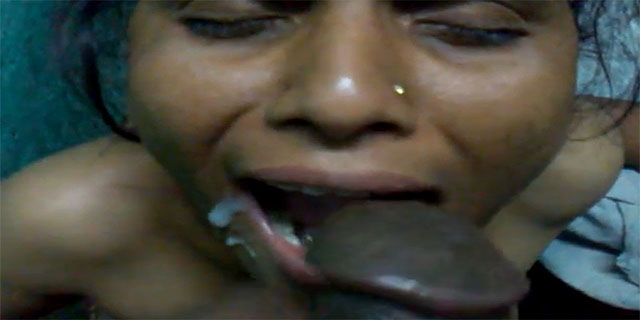 Mature village maid eating cum of house owner